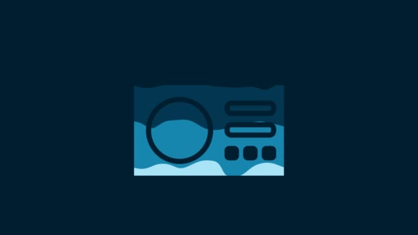 White Radio Antenna Icon Isolated Blue Background Video Motion Graphic — Wideo stockowe