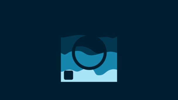 White Washer Icon Isolated Blue Background Washing Machine Icon Clothes — Stok video