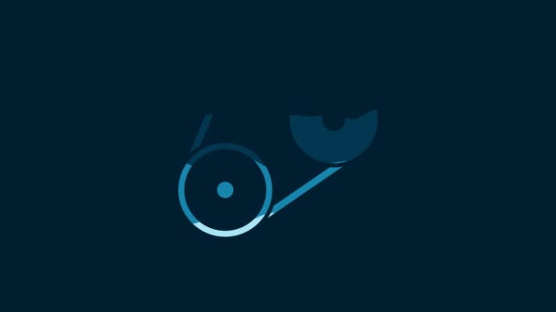 白色定时器套件图标孤立在蓝色背景 4K视频运动图形动画 — 图库视频影像