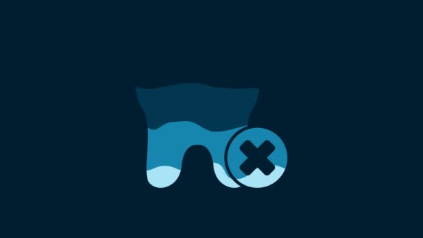 Білий Зуб Іконою Карієсу Ізольований Синьому Фоні Розпад Зубів Відеографічна — стокове відео