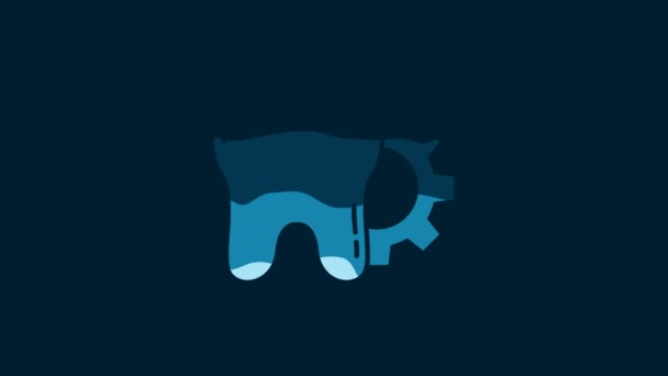 Піктограма Процедури Лікування Білого Зуба Ізольована Синьому Фоні Ремонт Зубів — стокове відео