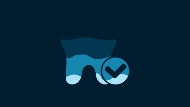 Піктограма Відбілювання Білого Зуба Ізольована Синьому Фоні Символ Зуба Стоматологічної — стокове відео
