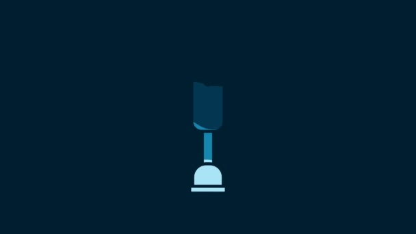 White Blender Icon Isolated Blue Background Kitchen Electric Stationary Blender — Stockvideo