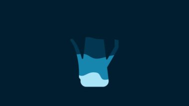 White Teapot icon isolated on blue background. 4K Video motion graphic animation.