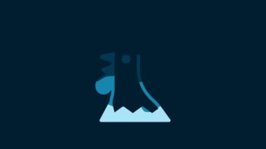White French rooster icon isolated on blue background. 4K Video motion graphic animation.