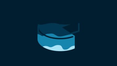 White Cheese icon isolated on blue background. 4K Video motion graphic animation.