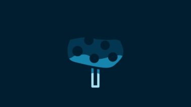 White Orange tree with fruits icon isolated on blue background. 4K Video motion graphic animation.