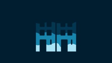 White House icon isolated on blue background. Home symbol. 4K Video motion graphic animation.