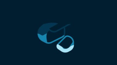 White Canadian peameal bacon icon isolated on blue background. 4K Video motion graphic animation.