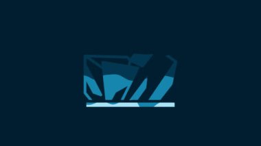 White Royal Ontario museum in Toronto, Canada icon isolated on blue background. 4K Video motion graphic animation.