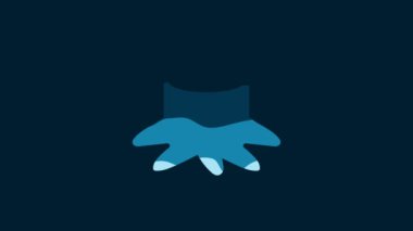 White Tree stump icon isolated on blue background. 4K Video motion graphic animation.