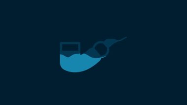 White Smoking pipe icon isolated on blue background. Tobacco pipe. 4K Video motion graphic animation.