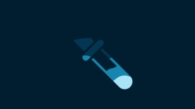 White Pipette icon isolated on blue background. Element of medical, chemistry lab equipment. Medicine symbol. 4K Video motion graphic animation.