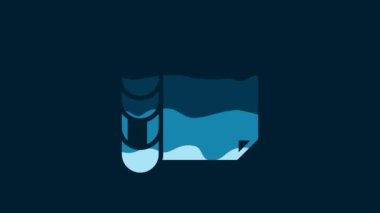 White Roll of paper icon isolated on blue background. 4K Video motion graphic animation.