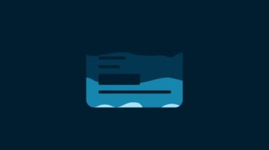 White Visiting card, business card icon isolated on blue background. Corporate identity template. 4K Video motion graphic animation.