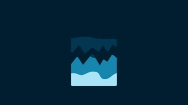White Torn document icon isolated on blue background. 4K Video motion graphic animation.
