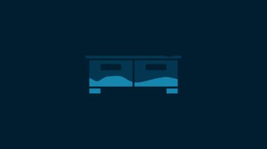 White Chest of drawers icon isolated on blue background. 4K Video motion graphic animation.