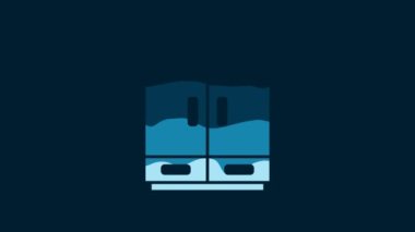 White Wardrobe icon isolated on blue background. 4K Video motion graphic animation.
