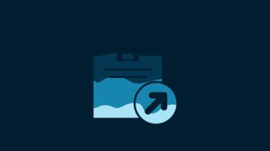 White Job promotion icon isolated on blue background. Success, achievement, motivation business symbol, growth. 4K Video motion graphic animation.