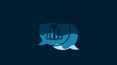 White Business startup project concept icon isolated on blue background. Symbol of new business, entrepreneurship, innovation and technology. 4K Video motion graphic animation.