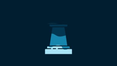 White Chess icon isolated on blue background. Business strategy. Game, management, finance. 4K Video motion graphic animation.