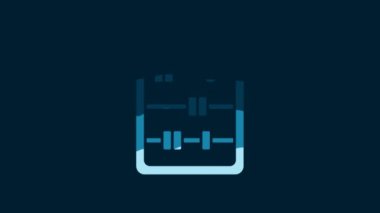 White Abacus icon isolated on blue background. Traditional counting frame. Education sign. Mathematics school. 4K Video motion graphic animation.