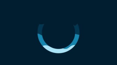 White Bicycle brake disc icon isolated on blue background. 4K Video motion graphic animation.