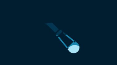 White Screwdriver icon isolated on blue background. Service tool symbol. 4K Video motion graphic animation.