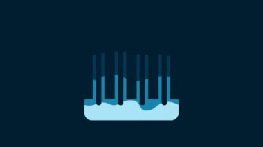 White Prison window icon isolated on blue background. 4K Video motion graphic animation.