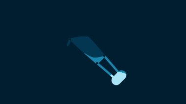 White Baseball bat with nails icon isolated on blue background. Violent weapon. 4K Video motion graphic animation.