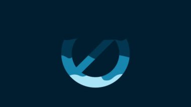 White Ban icon isolated on blue background. Stop symbol. 4K Video motion graphic animation.