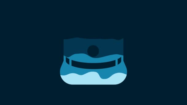 White Kepi Icon Isolated Blue Background Cap Army Uniform Headgear — Stockvideo