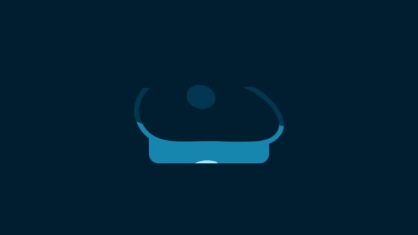 White French Beret Icon Isolated Blue Background Video Motion Graphic — Vídeos de Stock