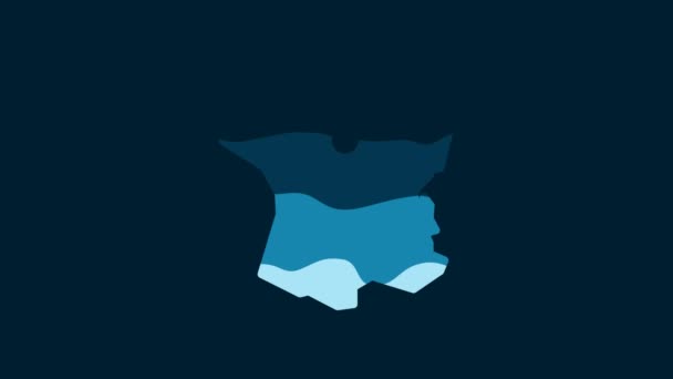 青い背景に孤立したフランスのアイコンの白い地図 4Kビデオモーショングラフィックアニメーション — ストック動画