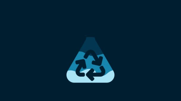 White Garbage Bag Recycle Symbol Icon Isolated Blue Background Trash — Stok video