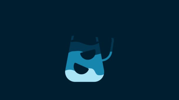Белая Икона Сангрии Выделена Синем Фоне Традиционный Испанский Напиток Видеографическая — стоковое видео