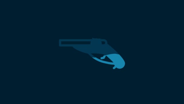 White Vintage Pistols Icon Isolated Blue Background Ancient Weapon Video — Stok video