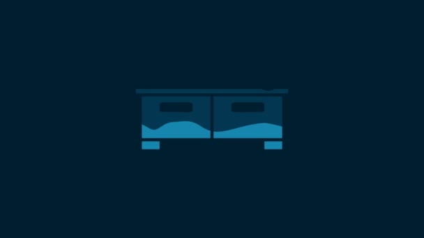 Білий Комод Значок Ізольований Синьому Фоні Відео Рух Графічна Анімація — стокове відео