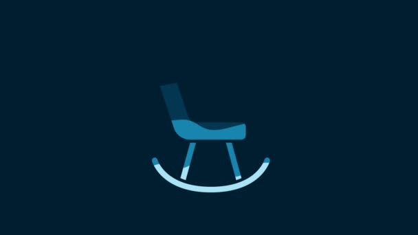 White Armchair Icon Isolated Blue Background Video Motion Graphic Animation — Vídeo de Stock