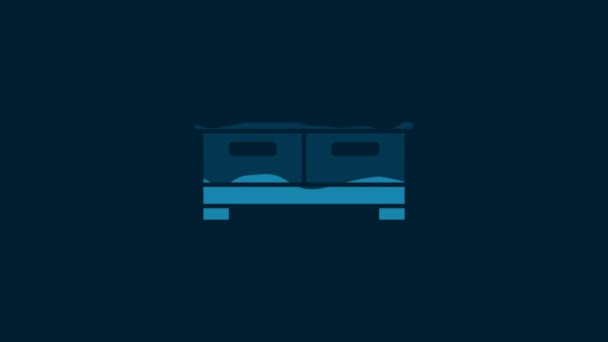 White Chest Drawers Icon Isolated Blue Background Video Motion Graphic — Vídeos de Stock