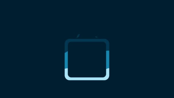 White Mirror Icon Isolated Blue Background Video Motion Graphic Animation — Wideo stockowe