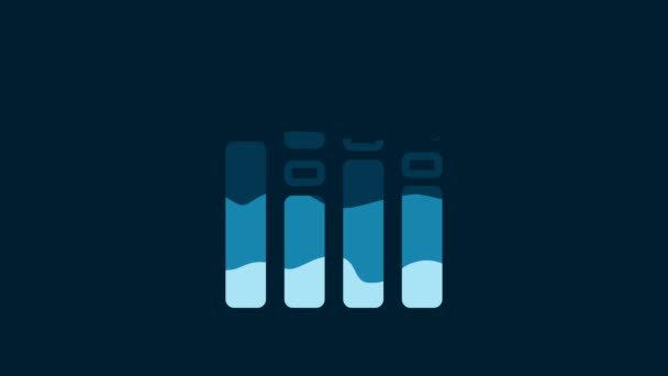 White Music Equalizer Icon Isolated Blue Background Sound Wave Audio — Stockvideo