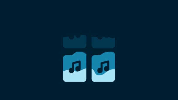 White Music File Document Icon Isolated Blue Background Waveform Audio — Stock Video