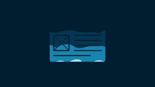 Λευκό Εικονίδιο Παραθύρου Browser Απομονωμένο Μπλε Φόντο Γραφική Κίνηση Κίνησης — Αρχείο Βίντεο
