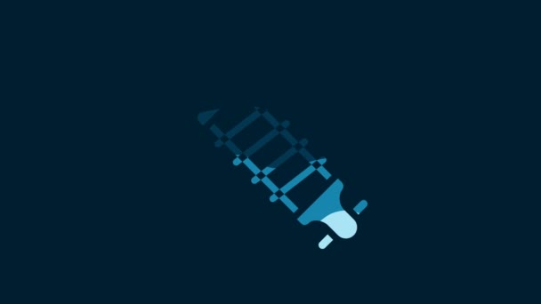 White Bicycle Suspension Icon Isolated Blue Background Video Motion Graphic — Wideo stockowe