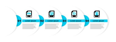 Set line WAV file document, CSS, RAW and PHP icon. Vector