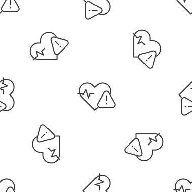 Gri çizgi kalp atış ikonu beyaz arka planda kusursuz desen izole etti. Kalp atışı işareti. Kalp atışı ikonu. Kardiyogram simgesi. Vektör