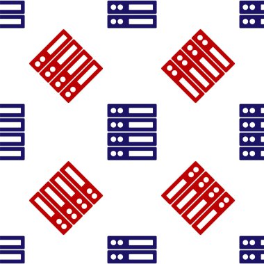 Mavi ve kırmızı sunucu, Data, Web sunucu simgesi izole edilmiş beyaz arkaplan üzerinde kusursuz desen. Vektör.