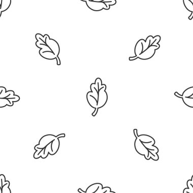 Grey line Korean food kimchi, cabbage icon isolated seamless pattern on white background. Vector.