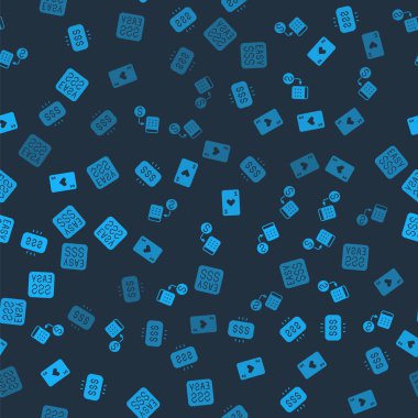 Set Money prize in casino Casino chips exchange Playing card with heart and on seamless pattern. Vector.